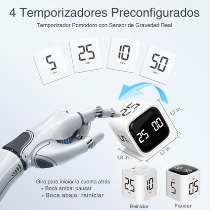 Focus Cube – Temporizador Pomodoro Giratorio